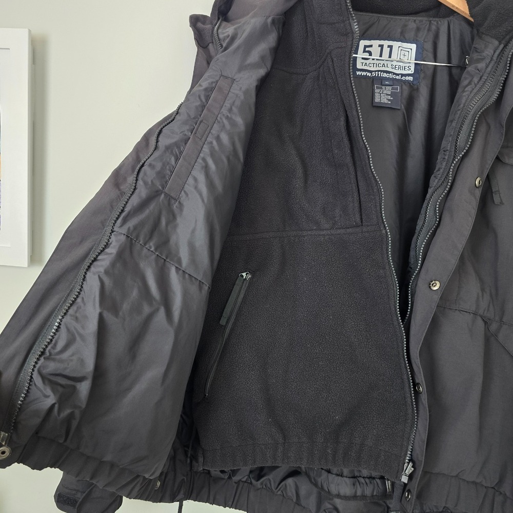 5.11 Tactical Outdoor Utility Mens 5-1 Fleece Lined Jacket Sz XL Black Gorpcore - Picture 12 of 16